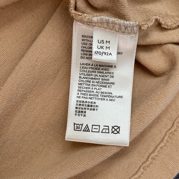 [M] Urban Outfitters Oversized Cropped Short Sleeve T-Shirt | Tan - Picture 4 of 5